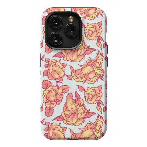 Floral Penis Pattern Orange Phone Case